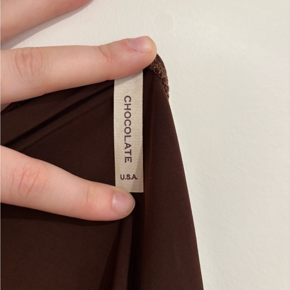 Chocolate Brand Brown Halter Camisole with Gold Ring - Picture 3 of 4